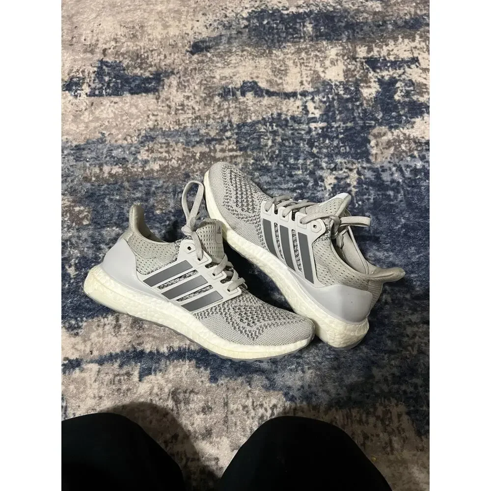 Size 5y-Adidas UltraBoost 1.0 Double Grey Sneakers Woman’s 6.5 HQ4205